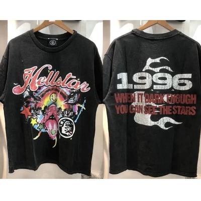 Ремейк 1996 Hellstar 2 черная футболка с принтом сбоку Футболка с принтом Графическая футболка Унисекс