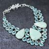 Natural Amazonite, Topaz Gemstone Handmade 925 Sterling Silver Necklace 18" f6M63