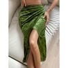 Autumn And Winter New Women'S Clothing Hot Item Sexy Split Hip Skirt Temperament Commuting Velvet Skirt