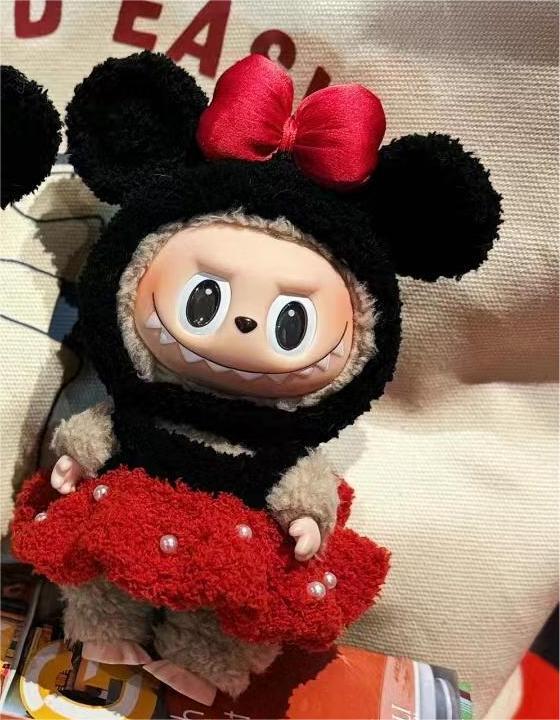 Кукольная одежда Labubu Three Generations - 17 см, наряды для кукол в виде бьющегося сердца, в виде макарон, из винила