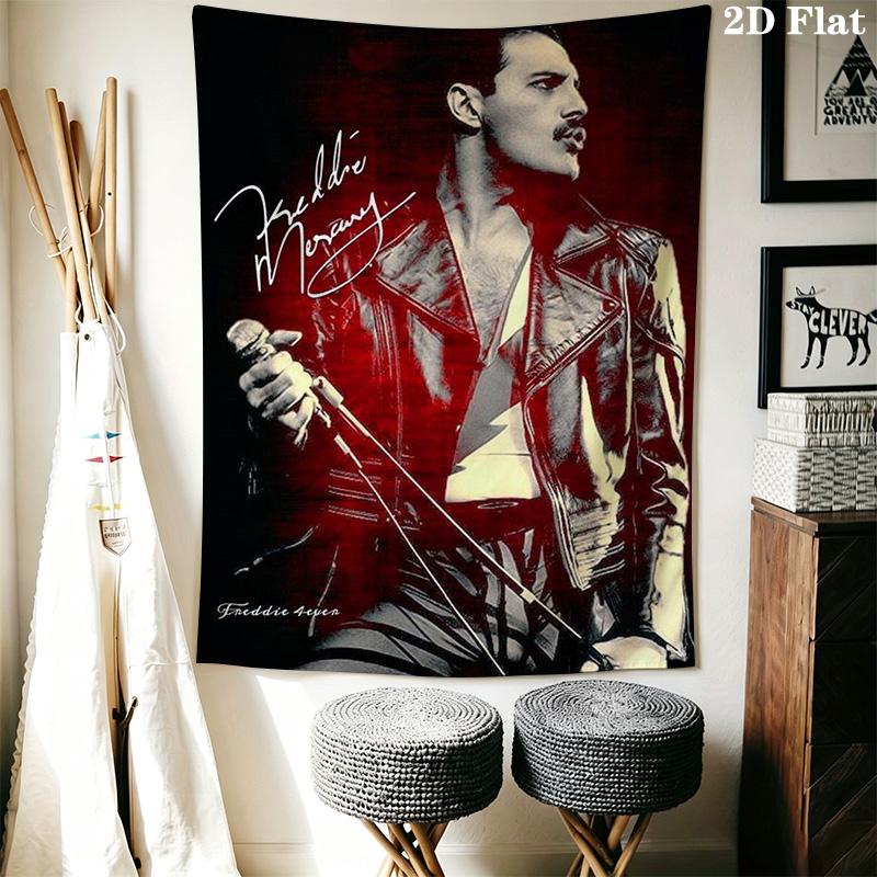 Freddie Mercury Iconic Performance Tapestry Wallmounted Fashion Print Wall Covering Decoration Christmas Gift Atmospheric Background Cloth