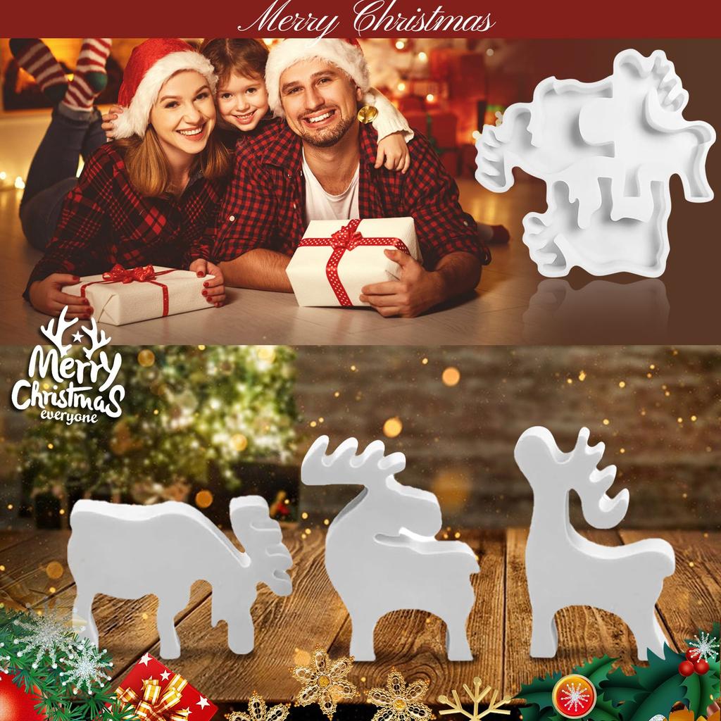 Silicone Mould Christmas Elk DIY Silicone Moulds Casting Moulds Christmas Moulds Silicone