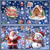 Christmas Festive PVC Static Glass Stickers Snowman Santa Tree–No Glue, Reusable Xmas Decor for Home, Party & Store Windows