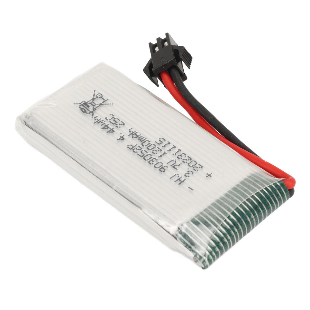 3.7V 1200mAh Lithium Battery Lithium Polymer Ion Battery with SM Black Plug for X5SW Quadcopter 25C