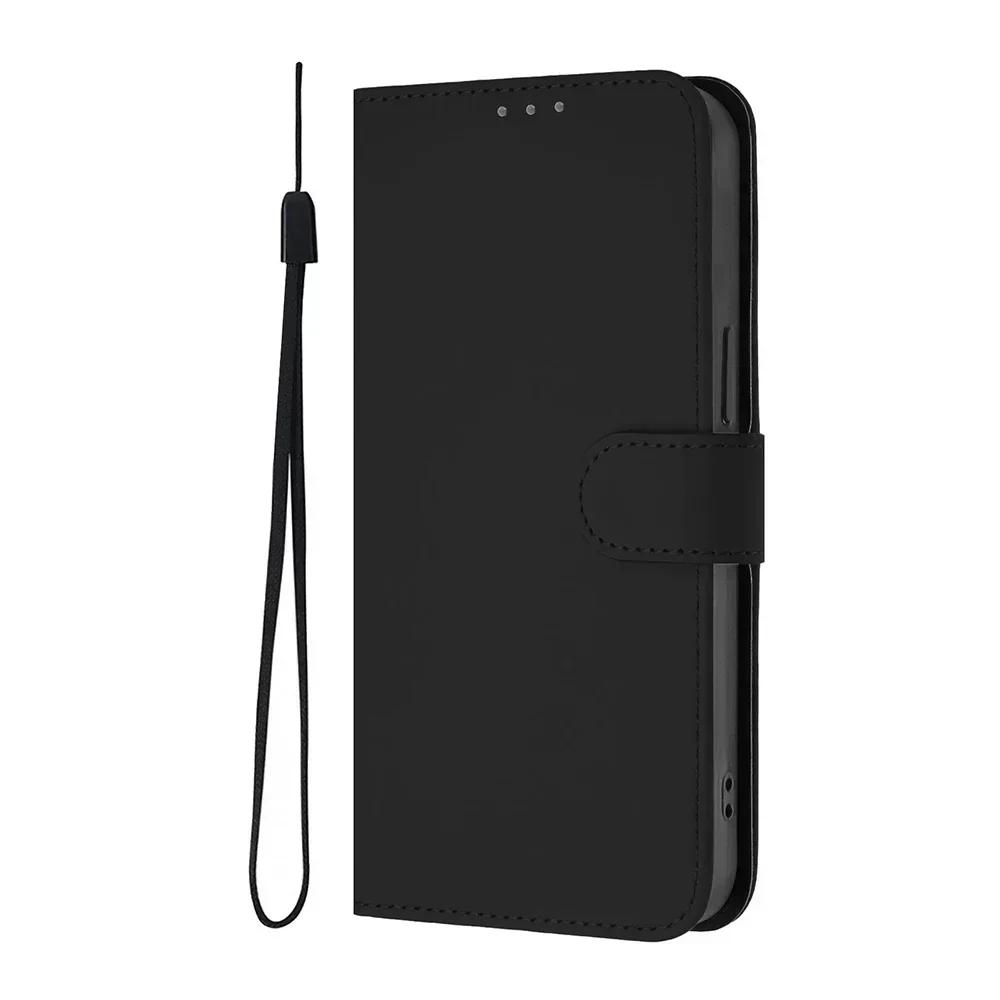 Однотонный чехол-кошелек для Honor 200 90 Smart X7B Magic 5 Pro 6 Lite Ударопрочный С подставкой Держатель для карт Ремешок Чехол для телефона