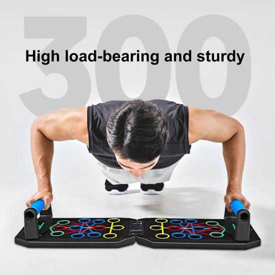 Складная доска для отжиманий с противоскользящими ручками, умный счетчик, прочная несущая штанга для отжиманий, оборудование для тренировки мышц живота