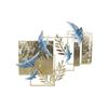 Wall Decoration - Glamour - Metal Bird - Blue and Gold - 84x72 Cm - Asymmetrical