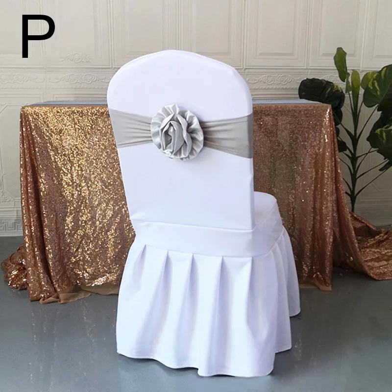 Однотонные атласные ленты для спинок стульев, цветочные ленты, изящные свадебные украшения для стульев, банты, реквизит для отелей, эластичные ленты для банкетных стульев 10-100 шт.
