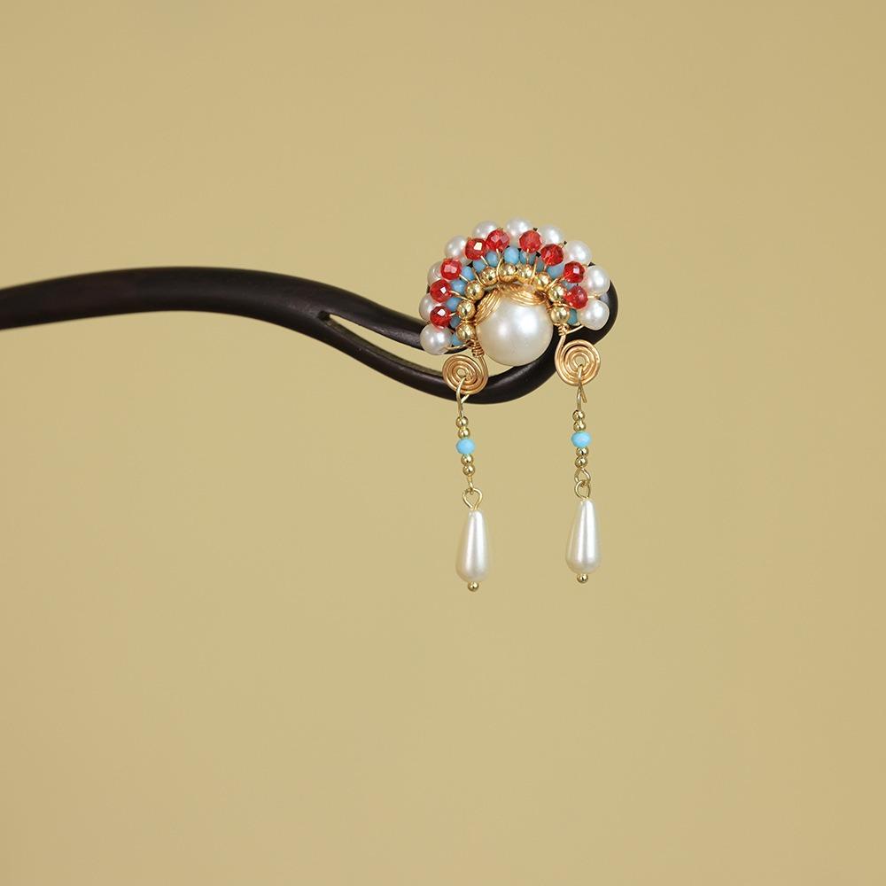 Tassel New Chinese Style Hair Clip Red Hanfu Hairpin Beijing Opera Hair Accessories Bridal