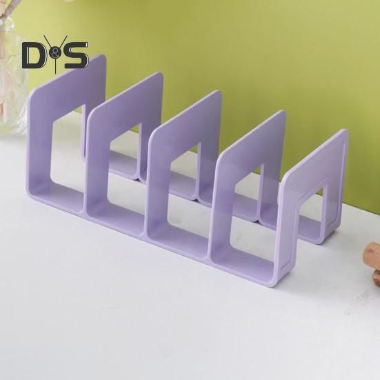 Настольный органайзер Boodend для хранения книг, подставка с 4 вертикальными отделениями, пластиковая полка-сортировщик файлов для книг и журналов