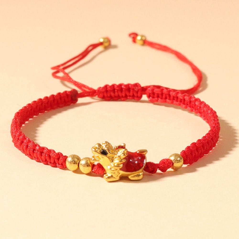 Браслет-подвеска Год Дракона Черепахи на Новый год Браслет Удачи Креативная Счастливая Красная Веревочка Девочки
