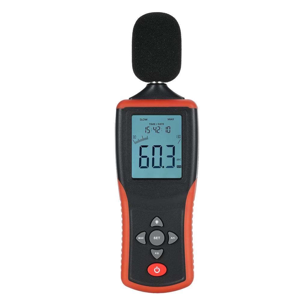 Decibel Meter Digital Sound Level Meter with Backlight LCD Display Portable SPL Meter with AC
