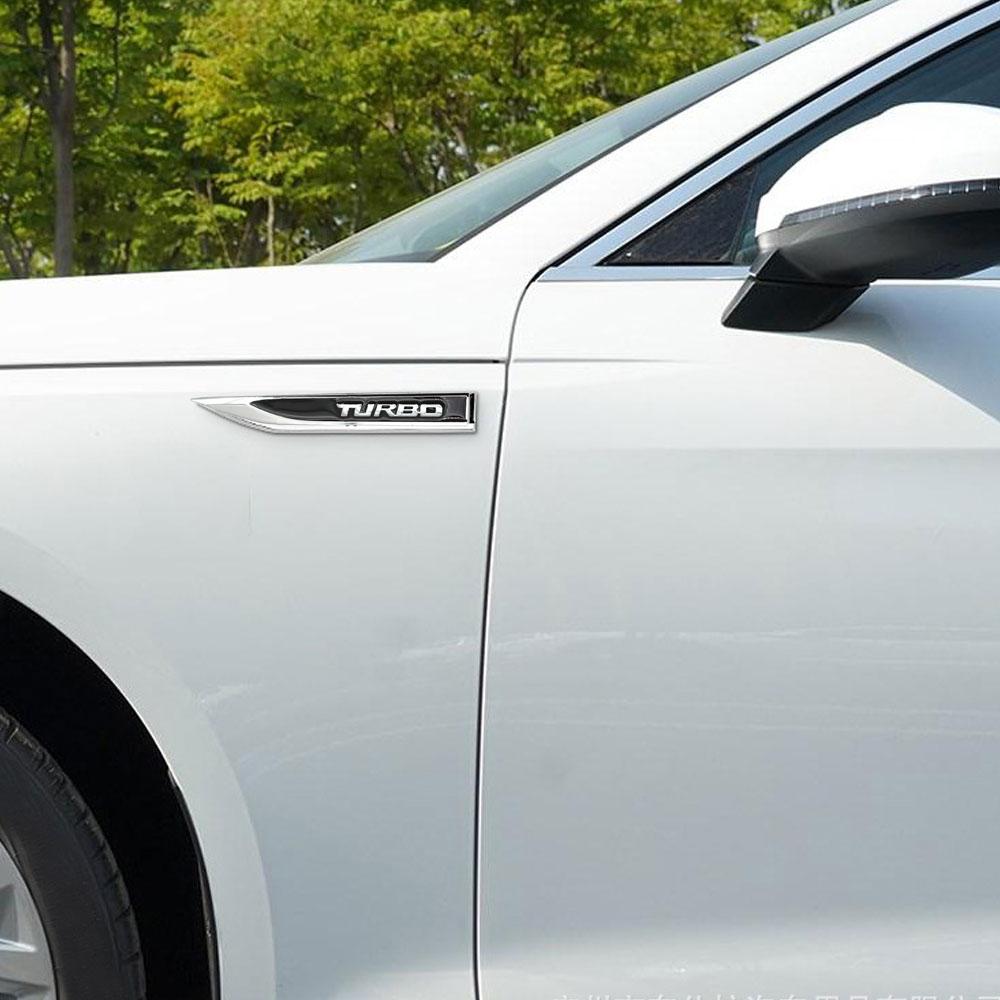 2 шт. 3D металлический турбо-логотип автомобиля, эмблема на крыло, значок, наклейки для автомобиля, стильная наклейка, универсальные аксессуары для внешнего декора автомобиля