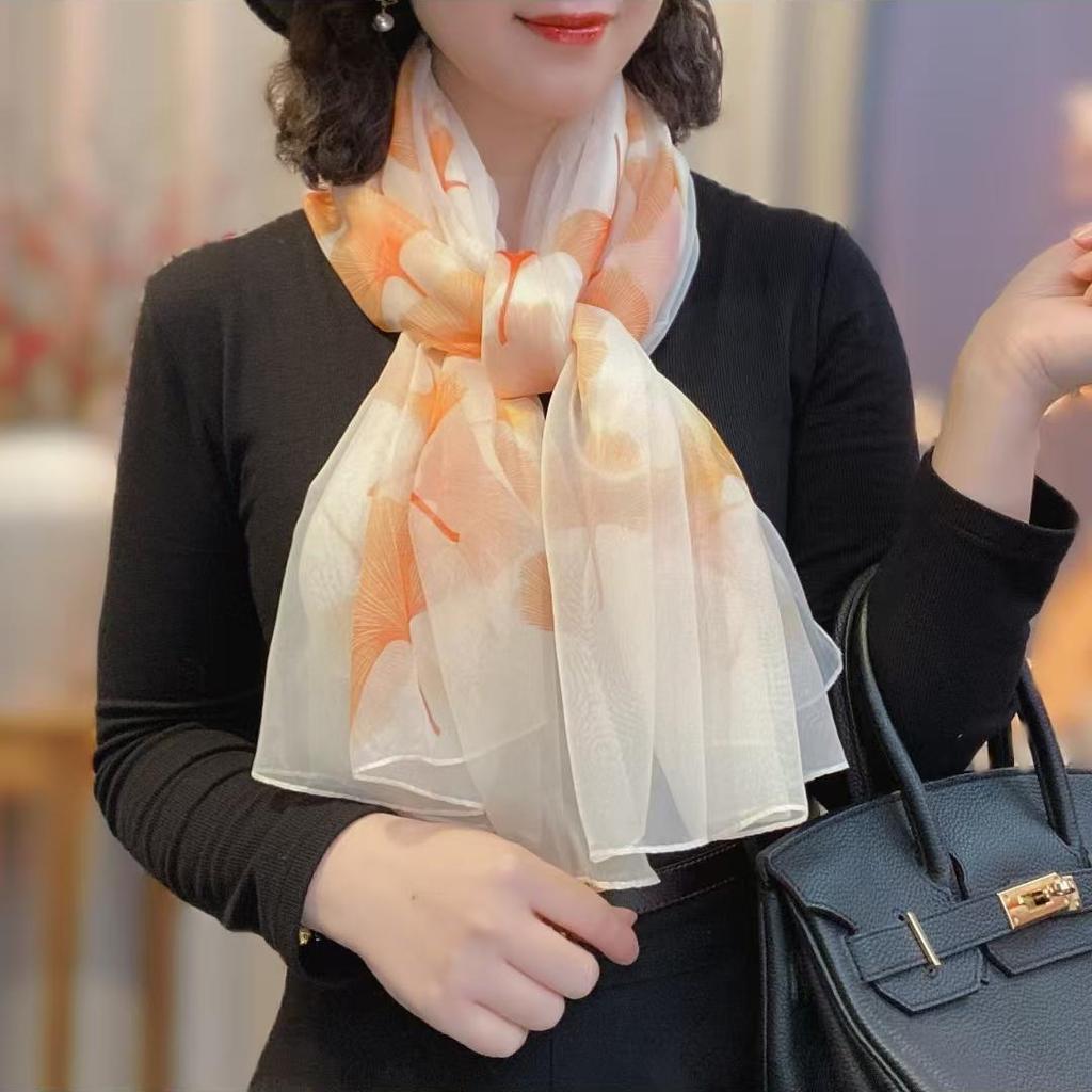 New Spring and Summer Soft Yarn Scarf Large-size Printed Beach Towel High-end Sun Protection Scarf Shawl