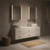 5 Piece Bathroom Furniture Set White Engineered Wood & Glass