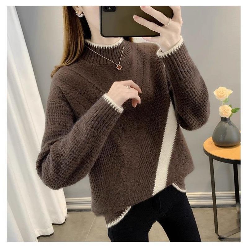 Женский шерстяной свитер Толстый Теплый Вязаный кардиган Свободного кроя Осень Зима Повседневная верхняя одежда