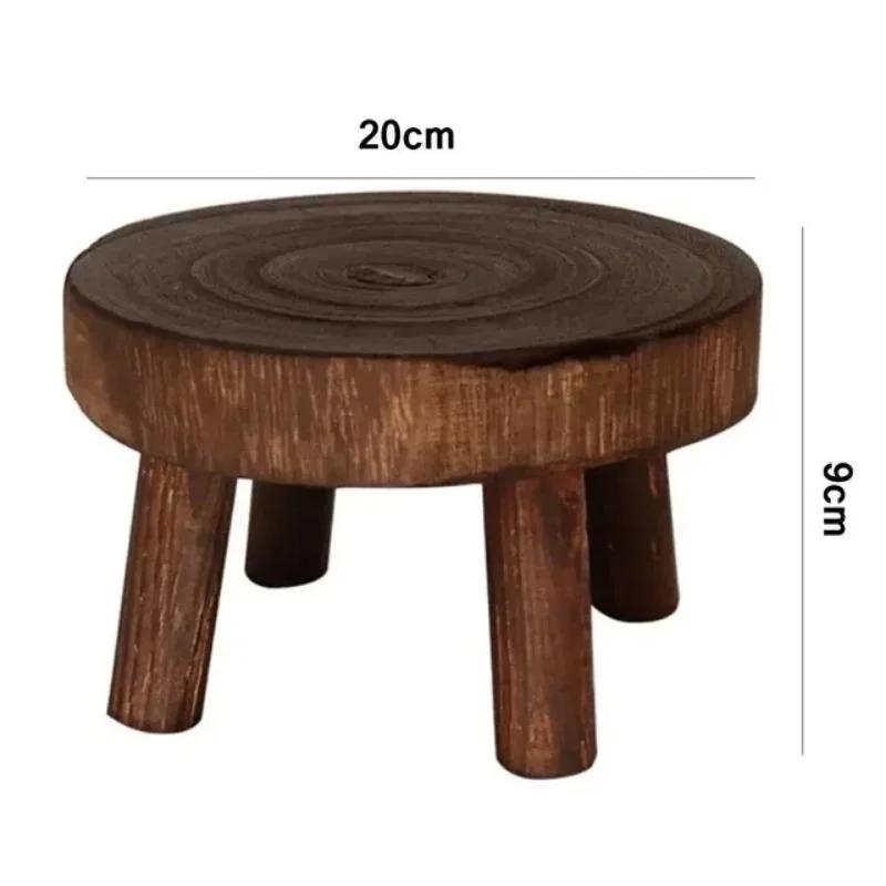 Wooden Plant Stand Flower Pot Base Holder Stool Indoor Outdoor Garden Succulent Pots Tray Flower Display Plant Stand SmallStool