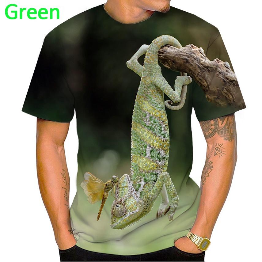 Summer Hot Sale 3D T-shirt Fashion Animal Lizard Print T Shirt Personalized Harajuku Style Street Breathable Short Sleeve Top