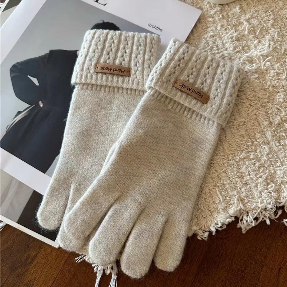 Washable Five-finger Glove Warm Knitted Gloves New Touch Screen Gloves Women Gloves