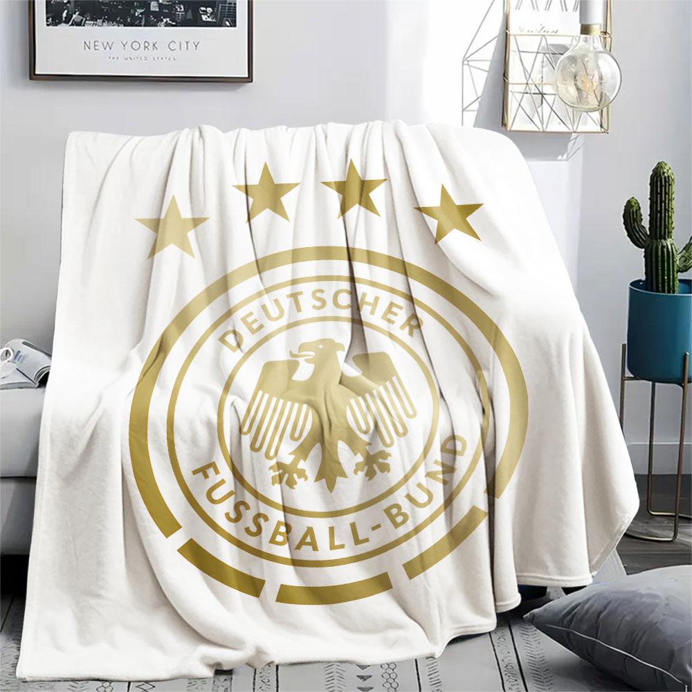 Germany National Team DFB Printed Flannel Blanket, soft throw for bedroom sofa, washable,soccer fan merchandise, great gift.