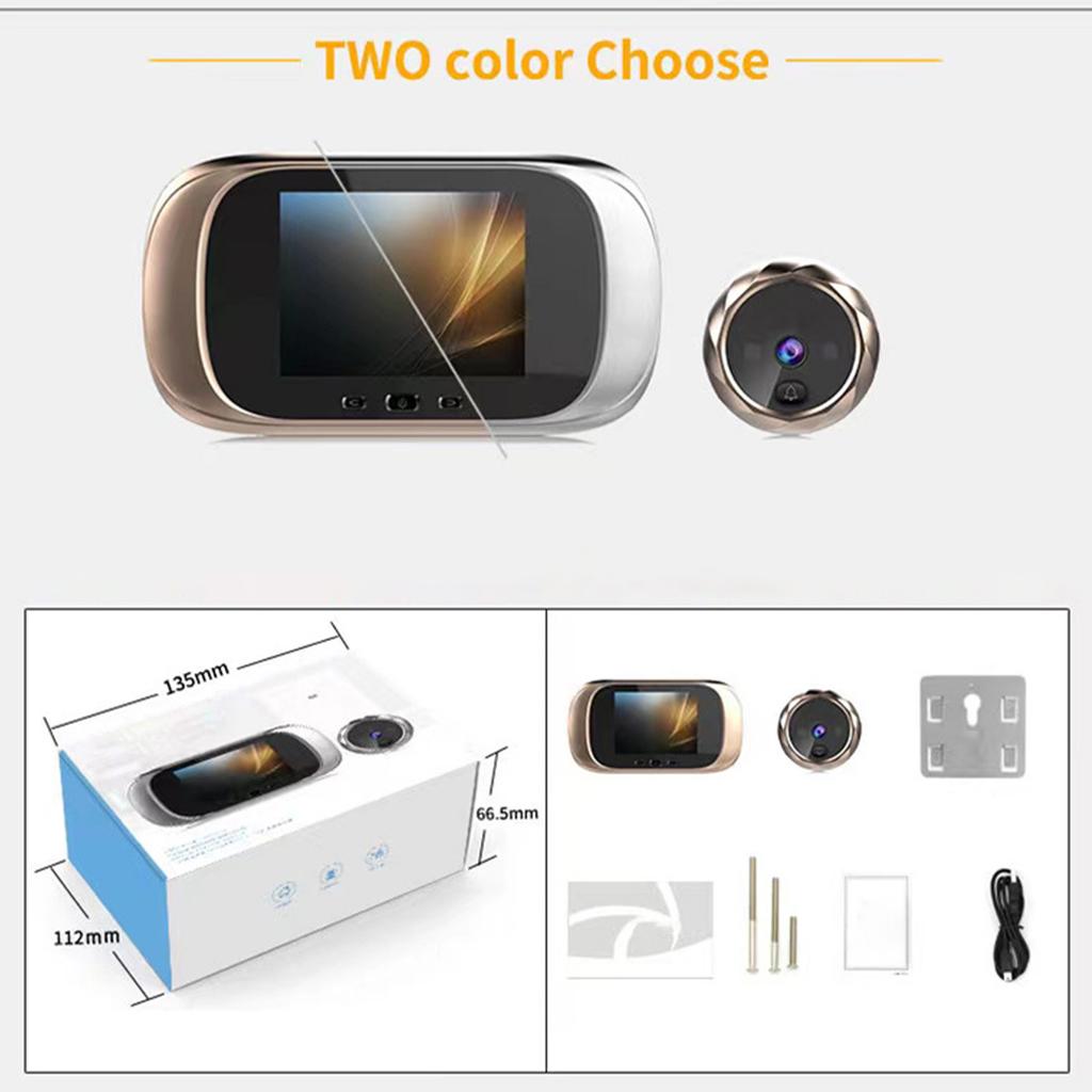 2,8-дюймовый видеодомофон с ночным видением, встроенной памятью, функцией фотосъемки, циклическим хранением, цифровой электронной установкой «кошачий глаз» и питанием от сухой батареи