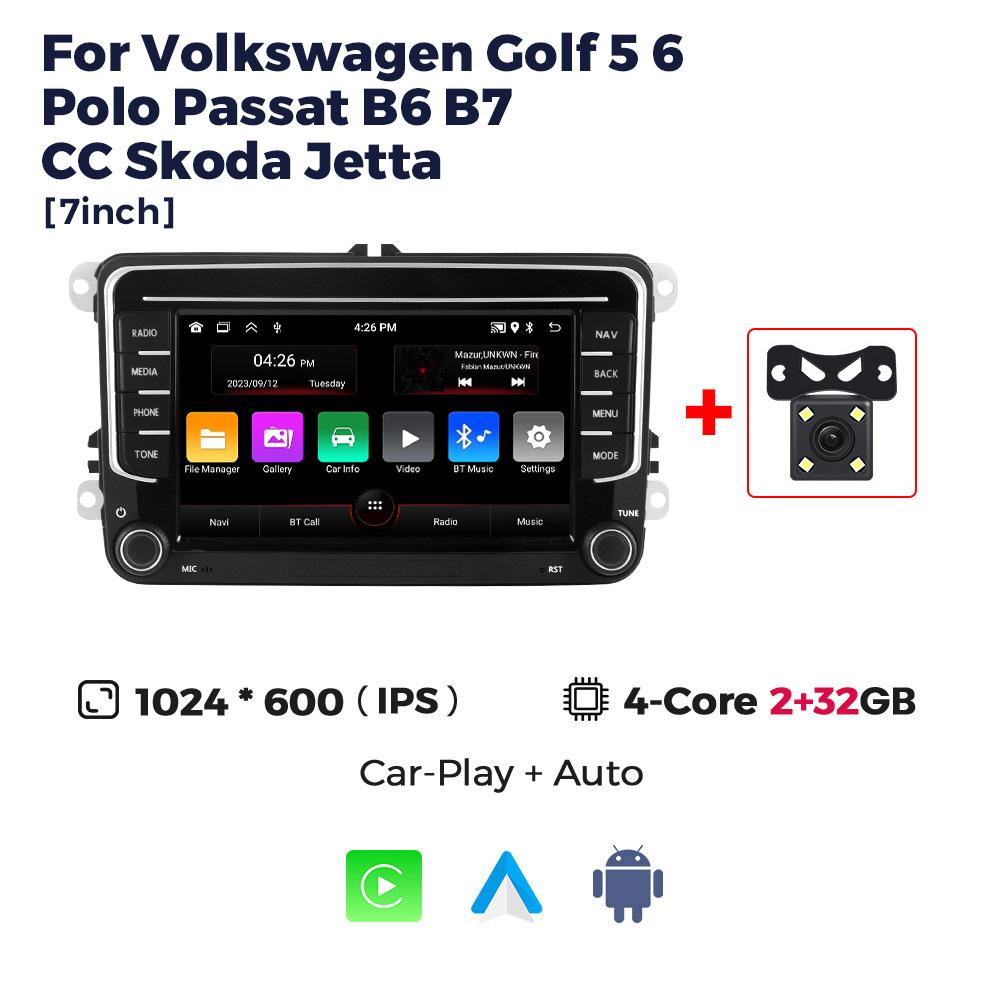 Navifly 2 Din Android Auto Carplay автомобильный стерео GPS-плеер для VW Volkswagen Skoda Octavia golf 5 6 touran passat B6 polo Jetta BT