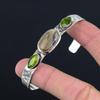 Daughters Day Sale Spider Web Jasper Stone Peridot 925 Silver Bangle Bracelet