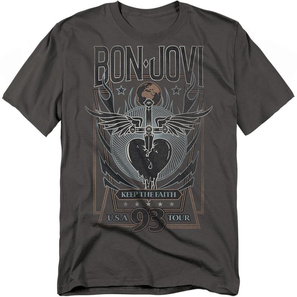 Футболка Bon Jovi Keep The Faith S-4XL Угольный