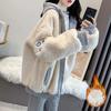 Plush Jacket Female Fall and Winter Hooded Padded Thickened Loose Jacket Large Size Loose Comfortable Casual Jacket