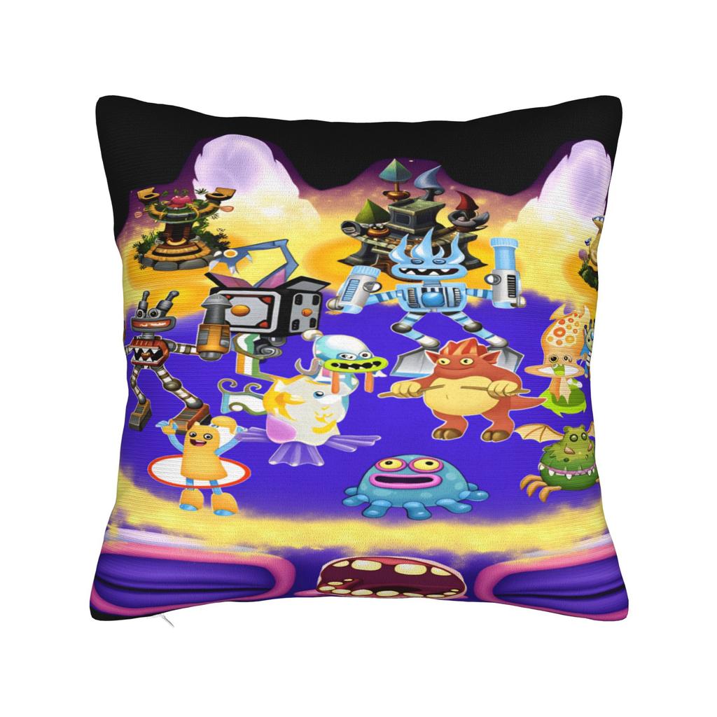 My S-Singings M-Monsters Pillow Case Kawaii Pillow Cover Graphic Pillowcases For Living Room Sofa