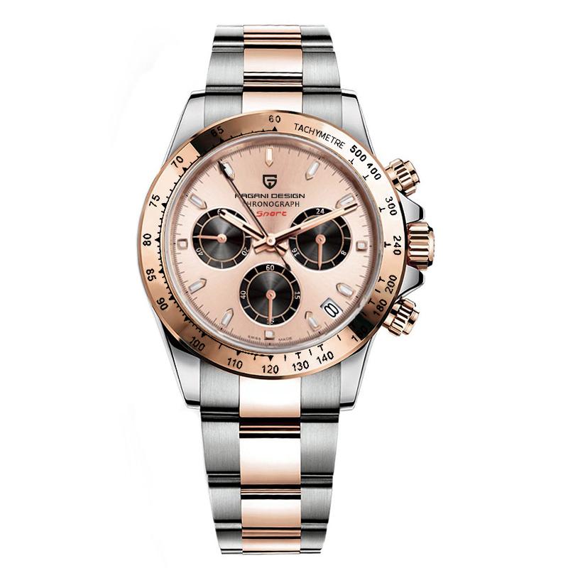 PAGANI DESIGN New Colored diamonds Men's Watches top brand Luxury Quartz Wrist Watch Men Watch Men Chronograph Japan VK63