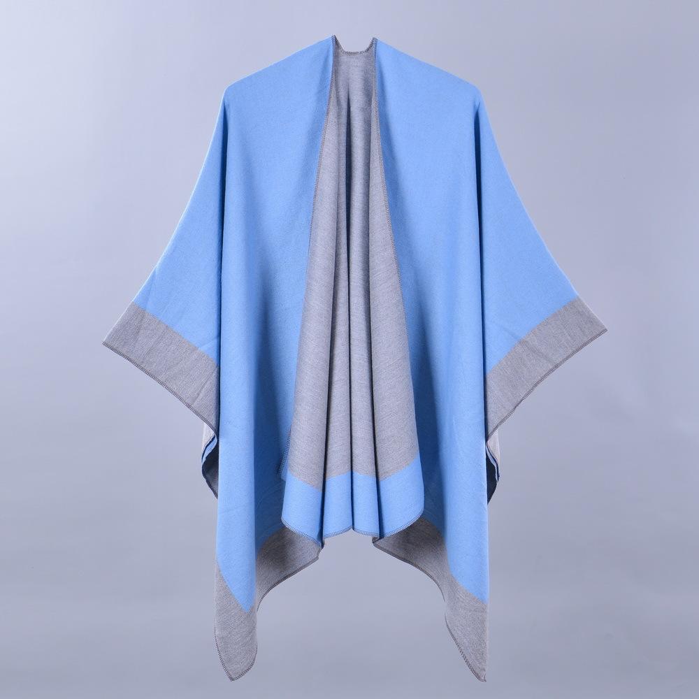 New Women's Spring Scarf Shawl Fashion Versatile Solid Color Four Seasons Imitation Cashmere Split Cape Amazon