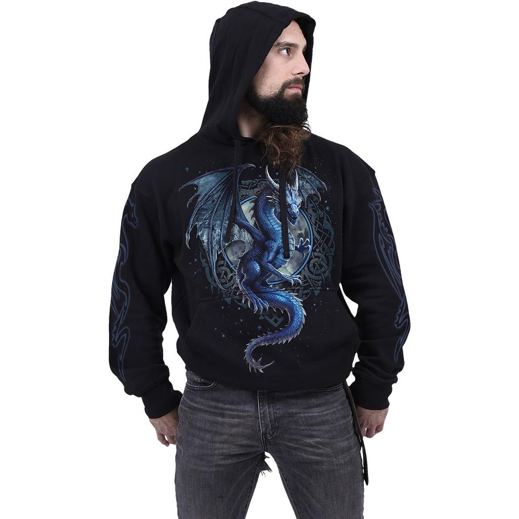 Spiral Direct Unisex Adult Storm Dragon Back Print Pullover Hoodie