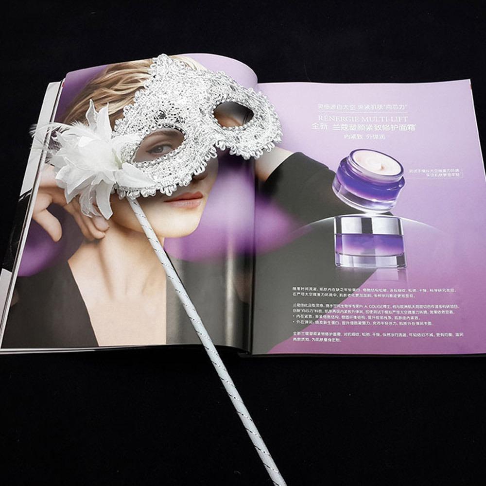 With Holding Stick Handheld Masquerade Masks Translucent Half Face Mask for Women