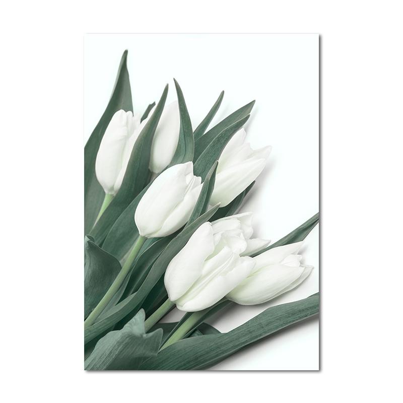 Scandinavian Green Leaves Flowers Picture Tropical Plant Wall Art Canvas Painting Nordic Posters and Prints Living Room Decor