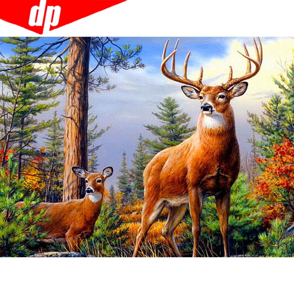 Diamond Painting Full Display Animal Cross Stitch Deer Full Round Diamond Embroidery Needlework