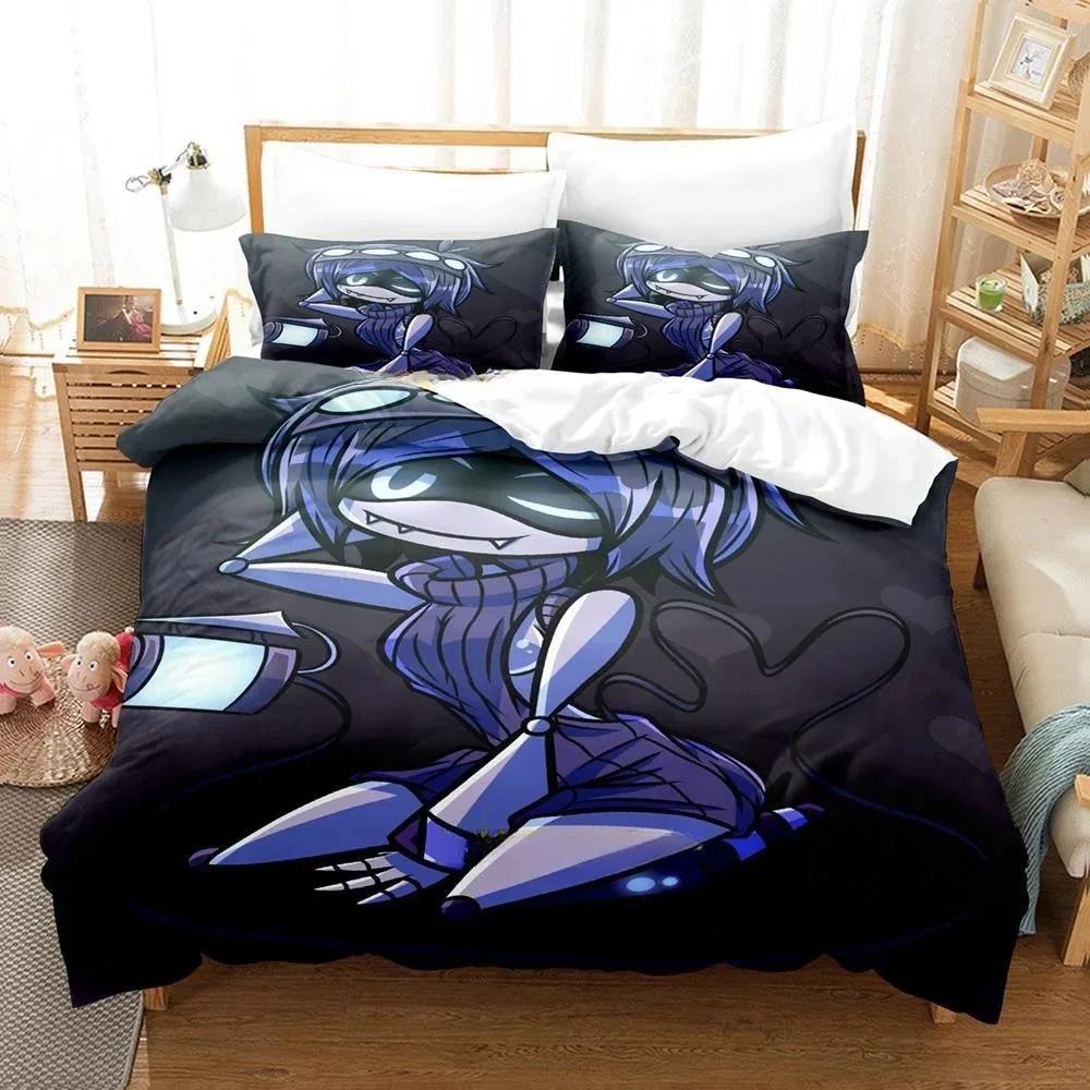 Fashion 3D Printing Anime Murder Drones Bedding Set Cartoon Three-piece Set Adult Kid Bedroom Duvet Cover Sets Home Textiles