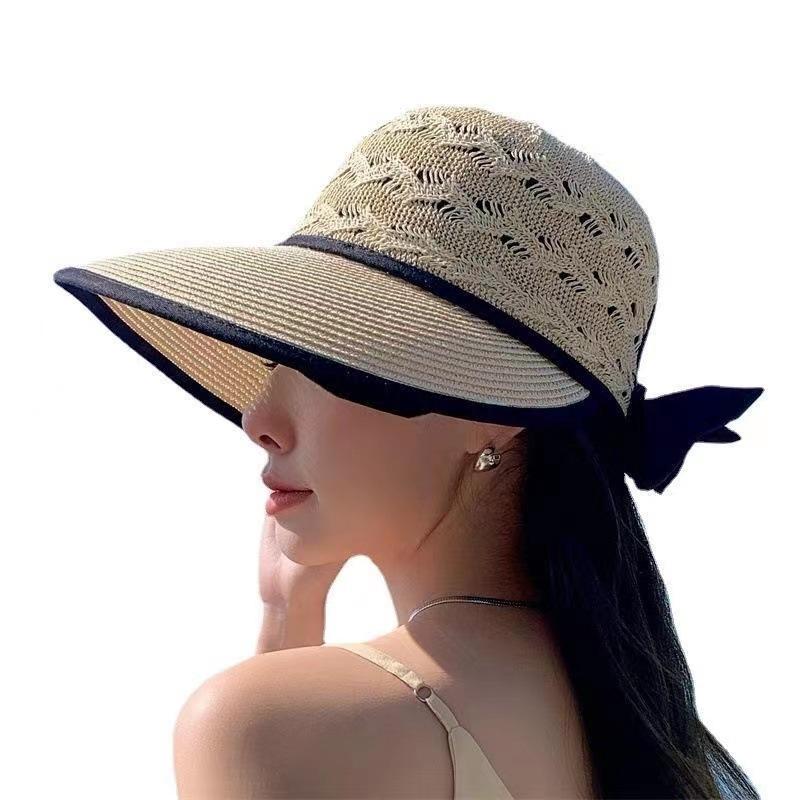 Summer Girls Sun Hats Wide Brim Bowknot Straw Hat Outdoor Sun Protection Women Ladies Caps