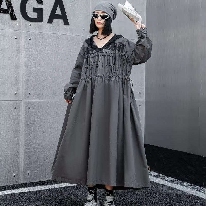 Xitao Осеннее повседневное женское платье с капюшоном и принтом ZYY1001