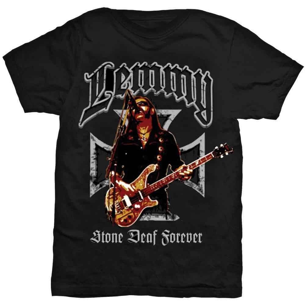 Футболка Lemmy Iron Cross Stone Deaf Forever Черная Новая