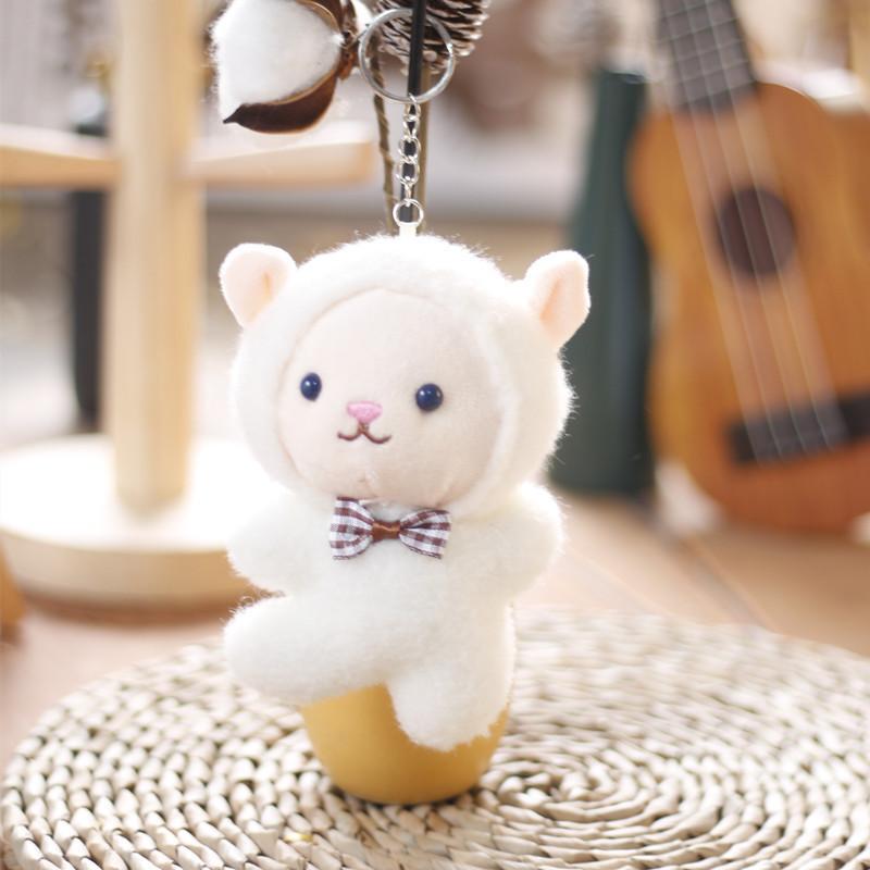 Adorably Soft Sheep Plush Keychain Fluffy Lamb Doll Bag And Key Charm