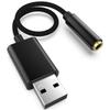 Адаптер-конвертер USB-разъема для наушников, внешняя звуковая карта, совместимая с Surface 3,5 мм, 3-контактный (ТРС)/4-полюсный (TRRS) Windows/Vista/XP/Mac