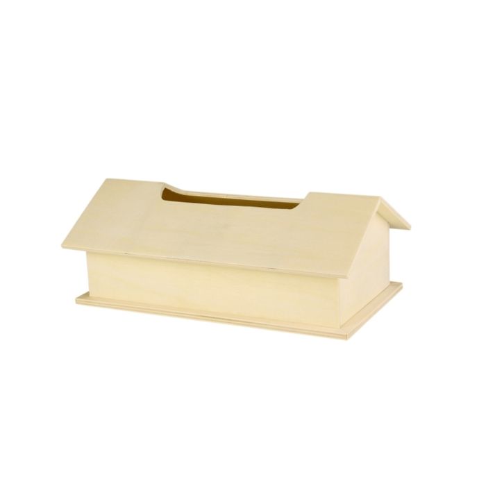 MégaCréa DIY - Boite à mouchoirs en bois maison 27.7 x 14 H 11 cm