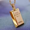 Simulation 999 Letter Bullion Shaped Pendant Necklace Clavicle Chain for Men