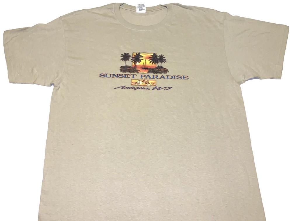 Rare! Vintage Antigua West Indies Island Sunset Paradise T-Shirt New! XL Unisex T-Shirt