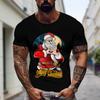 Футболка мужская летняя с короткими рукавами и рисунком Санта-Клауса, футболка с 3D-принтом