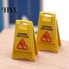 Doll House Floor Signs 5Pcs Mini Caution Wet Sign Single-side Realistic Miniature Dog Cat Vomit Tiny Danger Small Warning Desk Toy Dollhouse