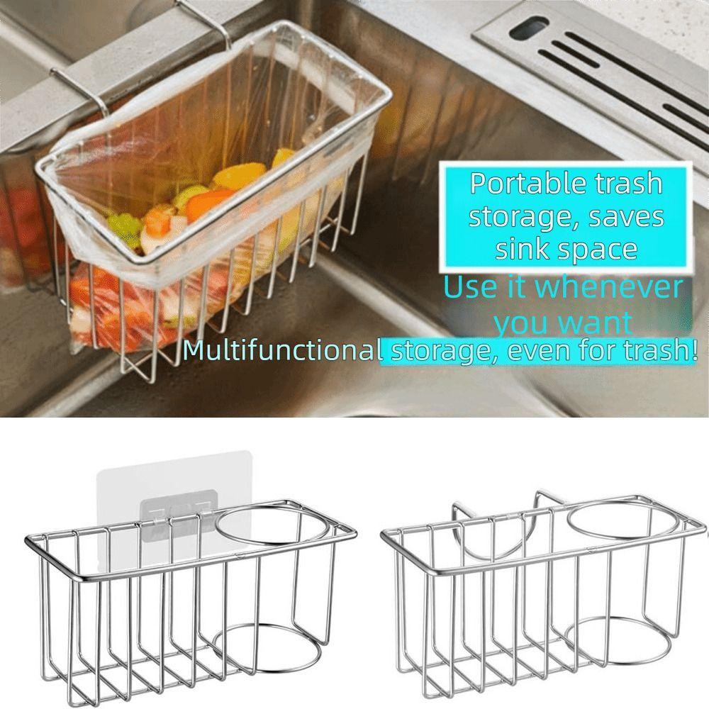 Rust Resistant Sponge Holder Stainless Steel Sink Organizer Kitchen Sink Hanging Basket Bathroom
