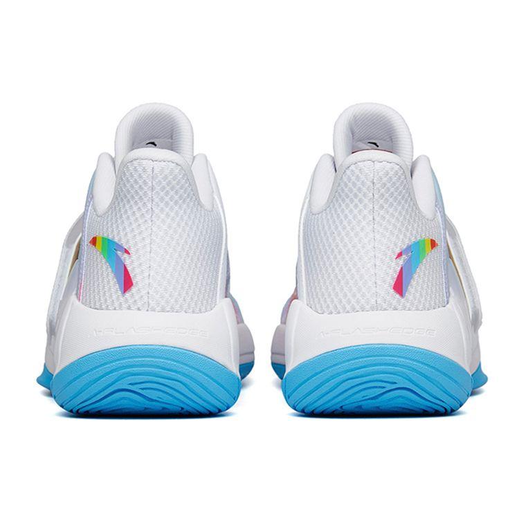 Anta Water Flower 4 Anti-Slip Shock Absorption Wear-Resistant Low-Top Basketball Shoes Men Basketball Shoes White Multicolor 112221602-9