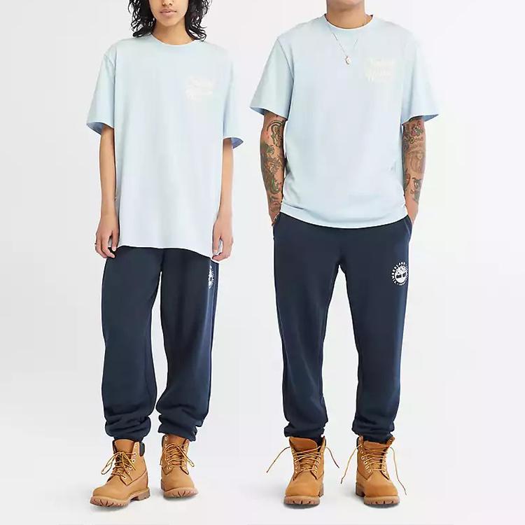Timberland Футболка с круглым вырезом и коротким рукавом с принтом в виде букв, унисекс, синяя, A6651-940